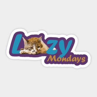 Lazy Cat Mondays Sticker